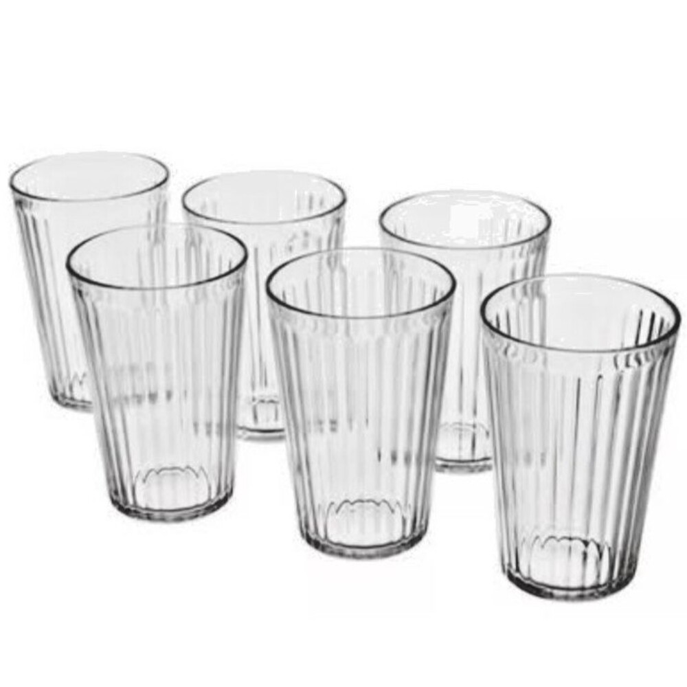 IKEA VARDAGEN 12pc Drinking Glass Set Clear Ribbed 7 oz Tumblers